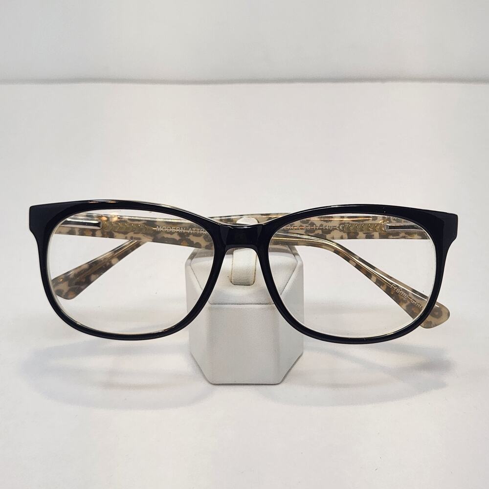 Modern Optical Attract Full Rim Eyeglasses Glasses Frames Black Animal Print